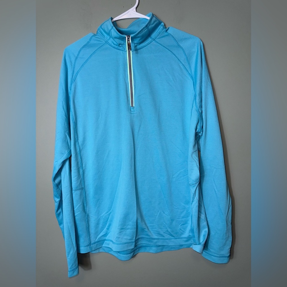 Tommy Bahama Men’s Quarter Zip Long‎ Sleeve Shirt Turquoise Size Medium